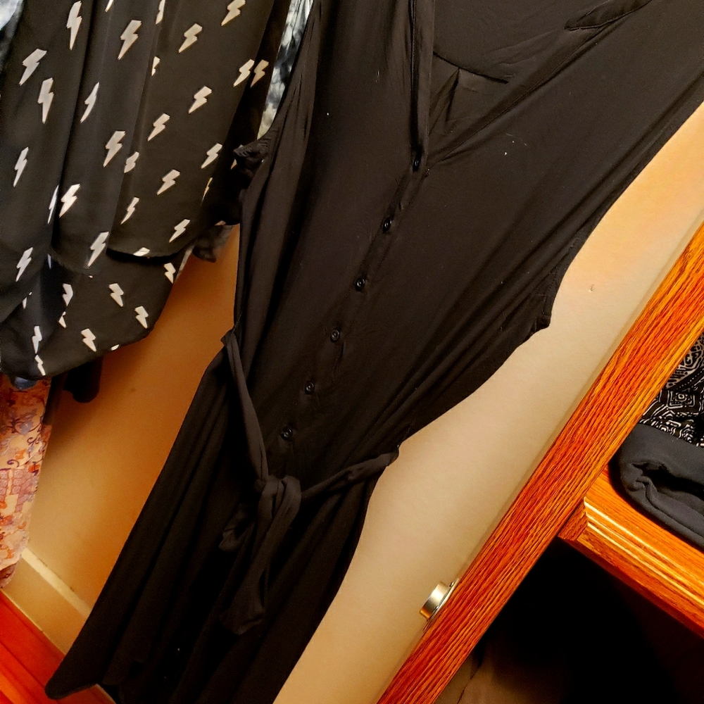 Black Challis Tank Dress